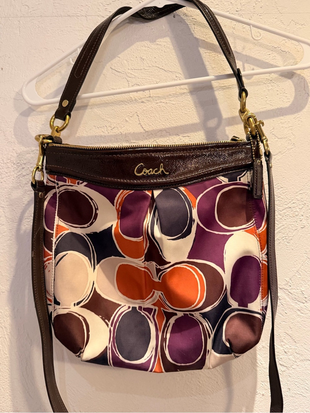 Coach Cross body shoulder bag Ashley  F20016 Scarf Print Purse